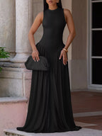 Sleeveless O-neck Maxi Dress (3)