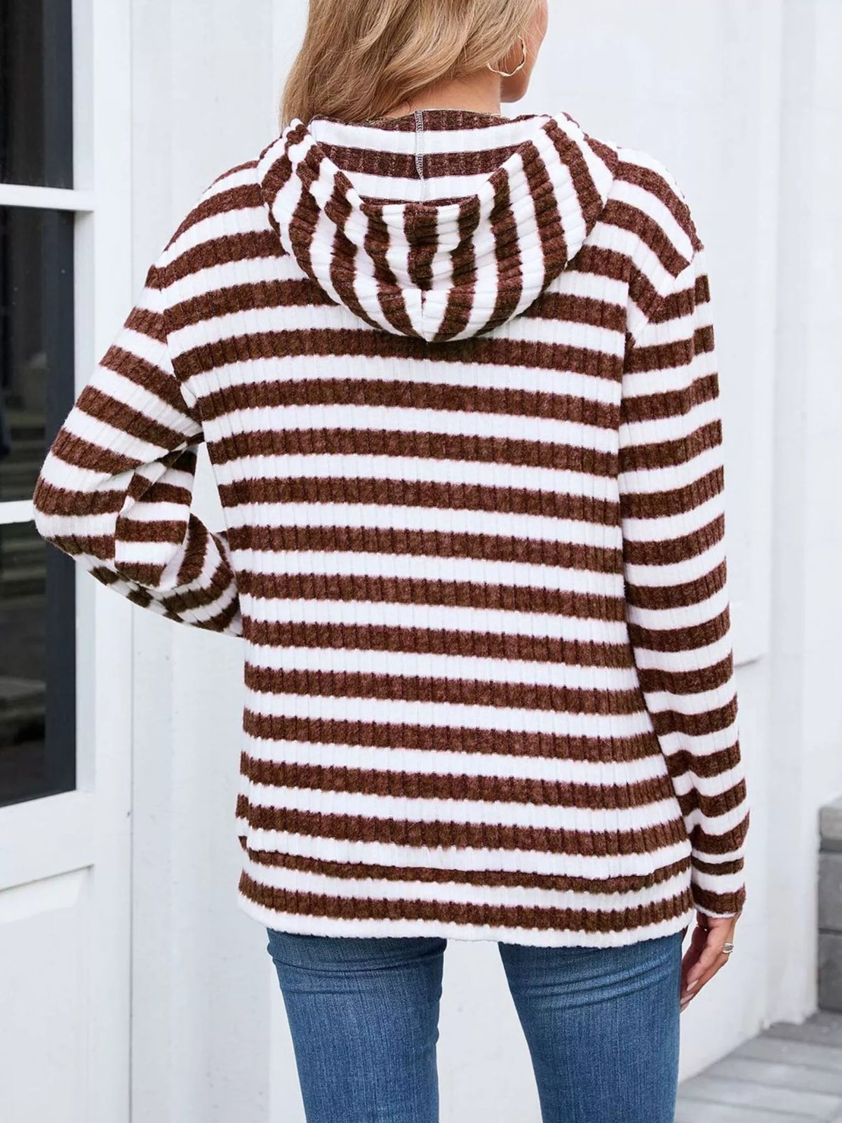 Striped Dropped Shoulder Hoodie (22)