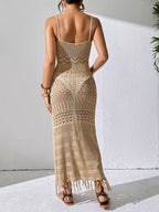 Openwork Scoop Neck Cover-up Dress (2)