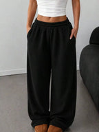 Elastic Waist Wide-leg Sweatpants (8)