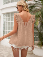 Tie Back V-neck Ruffled Blouse (9)