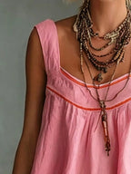 Full Size Sleeveless Tiered Mini Dress Plus (8)