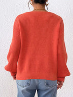 Bow-tie Sleeve V-neck Sweater (15)