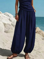 Full Size One-shoulder Top Wide Leg Pants Set Plus (15)