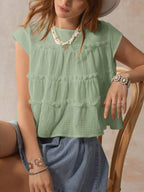 Tiered Cap Sleeve Blouse (14)