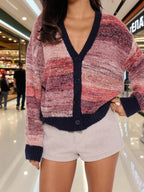 Gradient Stripe Button-up Cardigan (3)