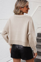 Round Neck Dropped Shoulder Pullover Sweater (26)