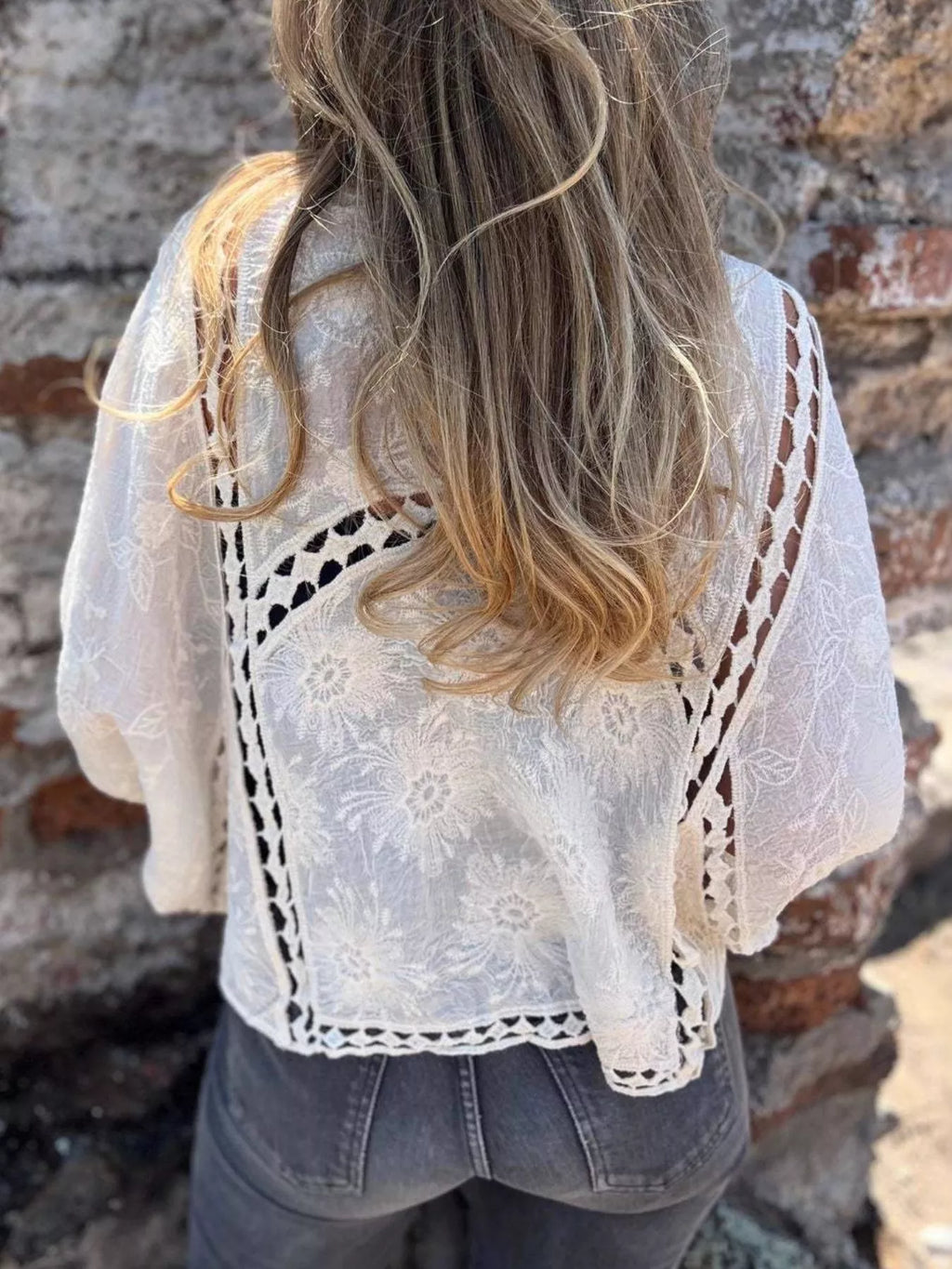 Full Size Embroidered Open Front Cardigan Plus (3)