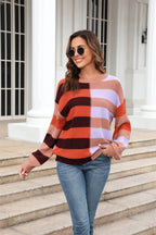 Round Neck Long Sleeve Shoulder Sweater (5)