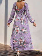 Slit Printed Surplice Long Sleeve Maxi Dress (9)