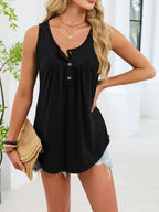 Button Detail Round Neck Tank (10)