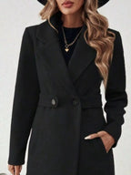 Full Size Elegant Lapel Collar Belted Coat Pockets Plus (6)