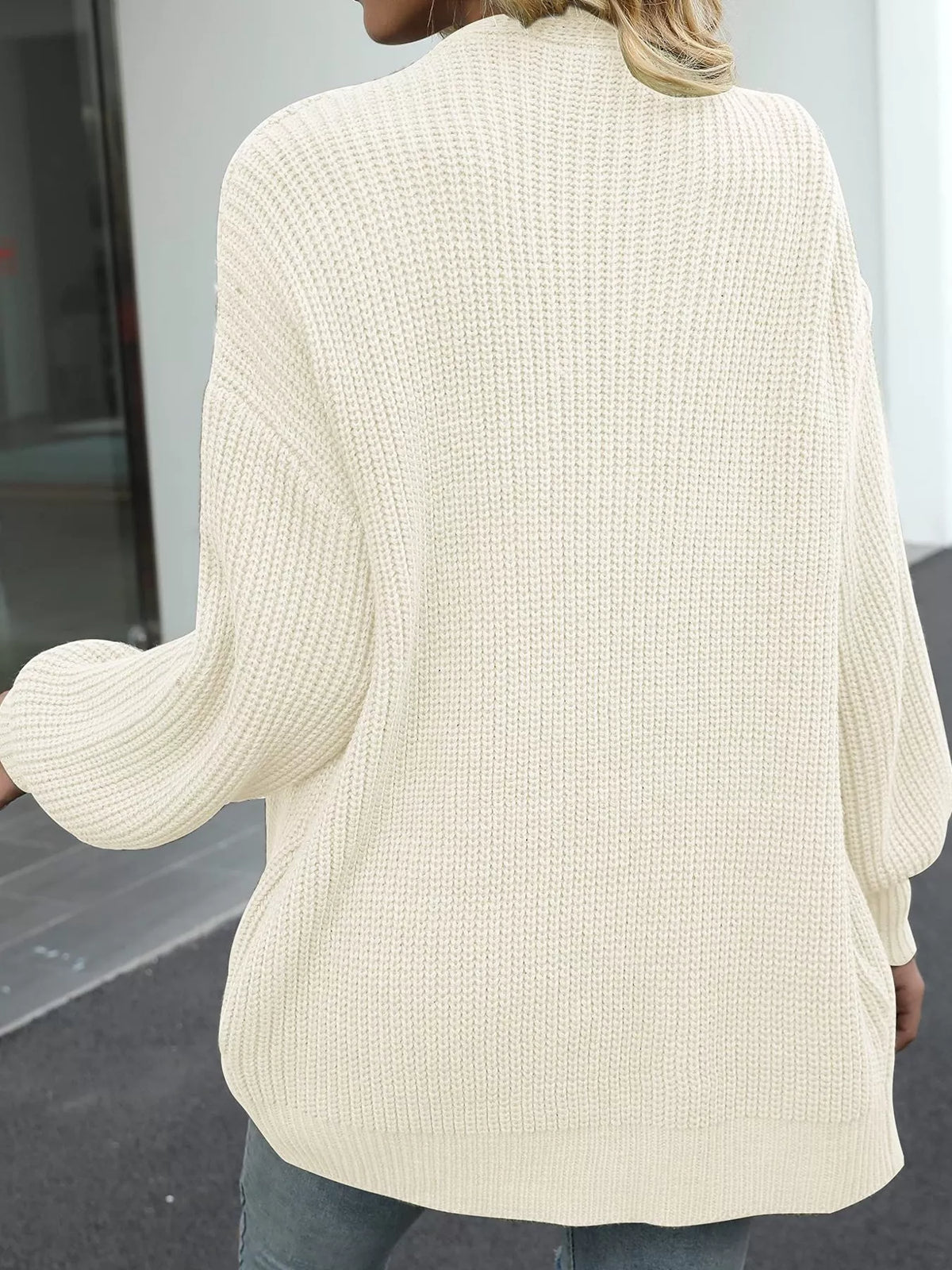 Chunky Knit Open Front Cardigan (13)