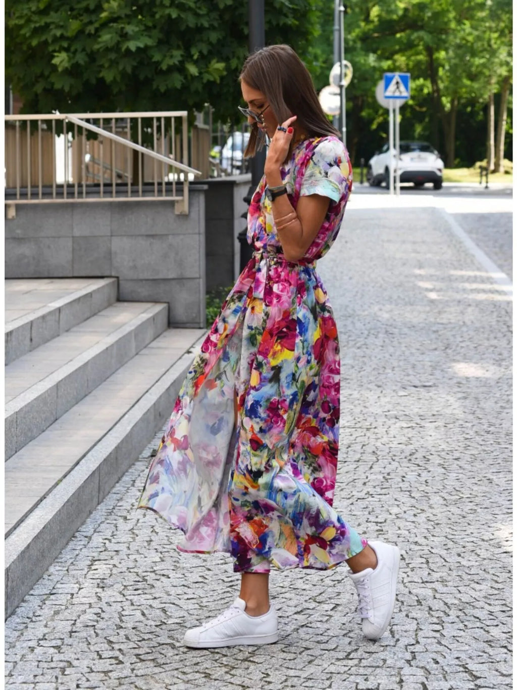 Surplice Short Sleeve Midi Dress (28)