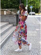 Surplice Short Sleeve Midi Dress (28)