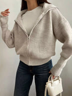 Zip Up Dropped Shoulder Cardigan (21)
