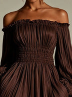 Off-shoulder Pleated Mini Dress (6)
