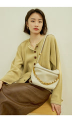 Leather Folds Clouds Bag Chain Shoulder Cowhide Crossbody photo 12