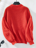 Contrast Round Neck Long Sleeve Sweater (13)