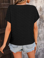 Round Neck Short Sleeve Blouse (11)