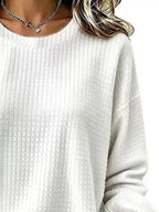 Full Size Textured Crew Neck Long Sleeve Sweatshirt Plus (7)