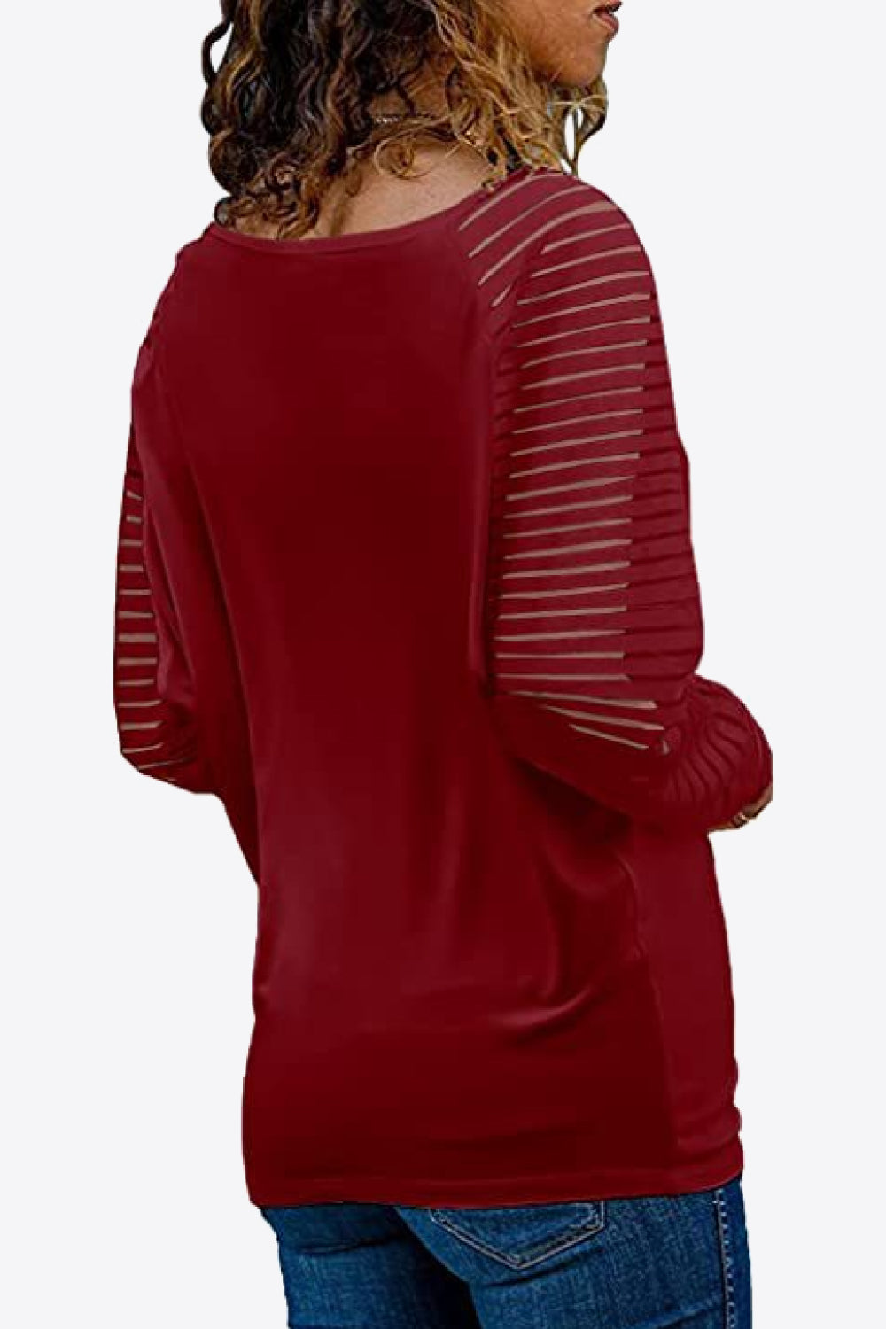V-neck Long Raglan Sleeve Top (27)