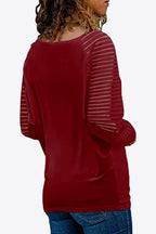 V-neck Long Raglan Sleeve Top (27)
