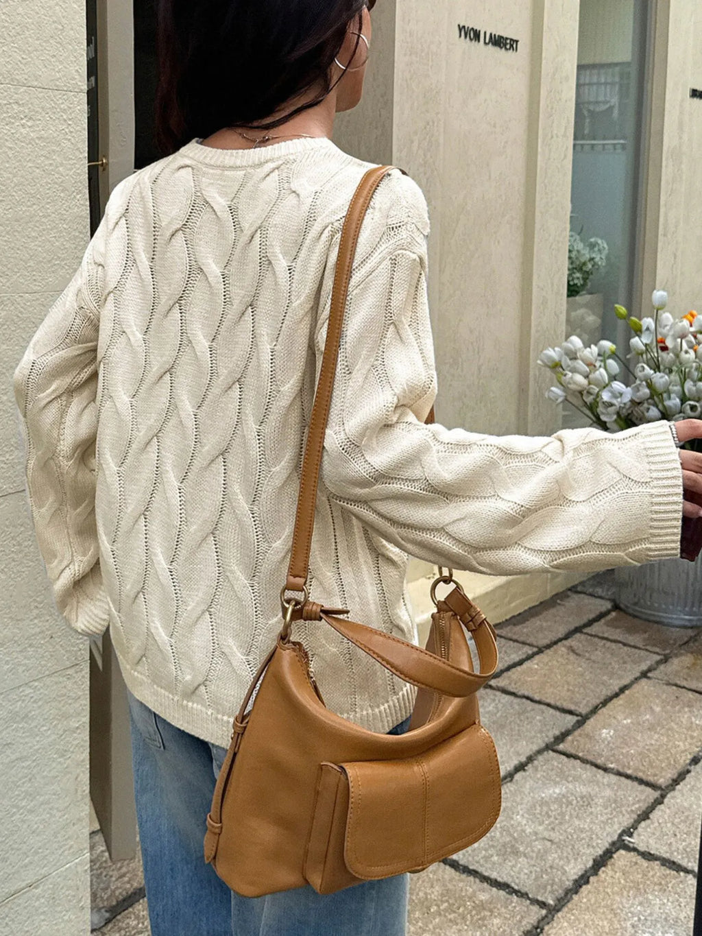 Cable Knit Long Sleeve Sweater (4)