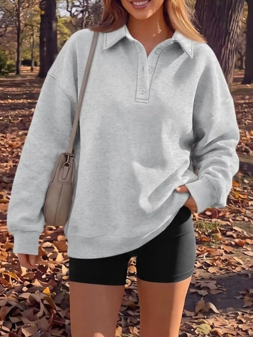 Button Detail Dropped Shoulder Sweatshirt (3)