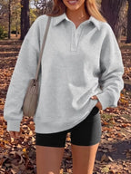 Button Detail Dropped Shoulder Sweatshirt (3)