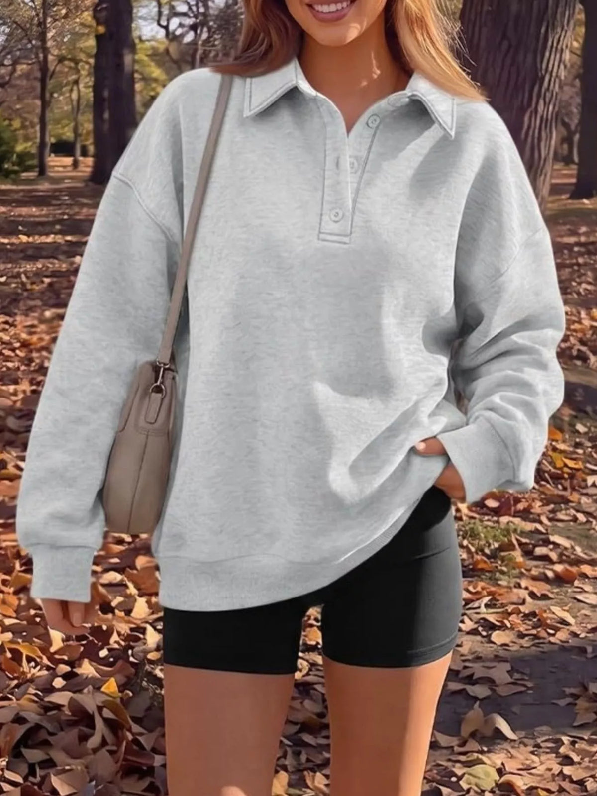 Button Detail Dropped Shoulder Sweatshirt (3)