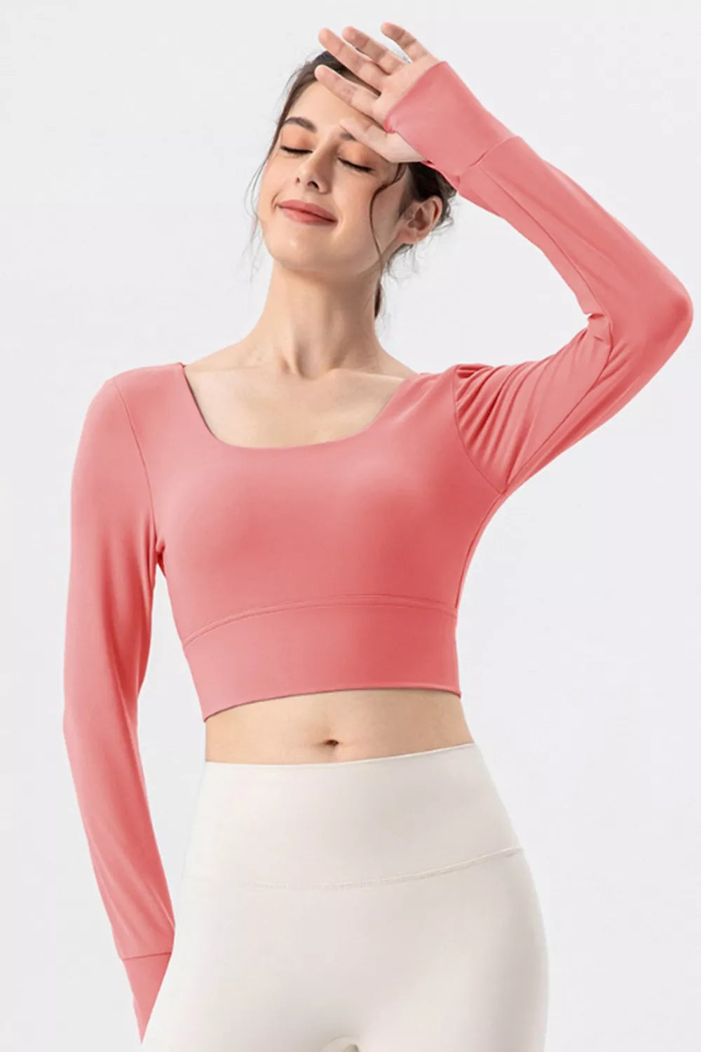 Square Neck Crisscross Active T-shirt (11)