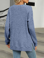 Round Neck Knit Button Top (14)