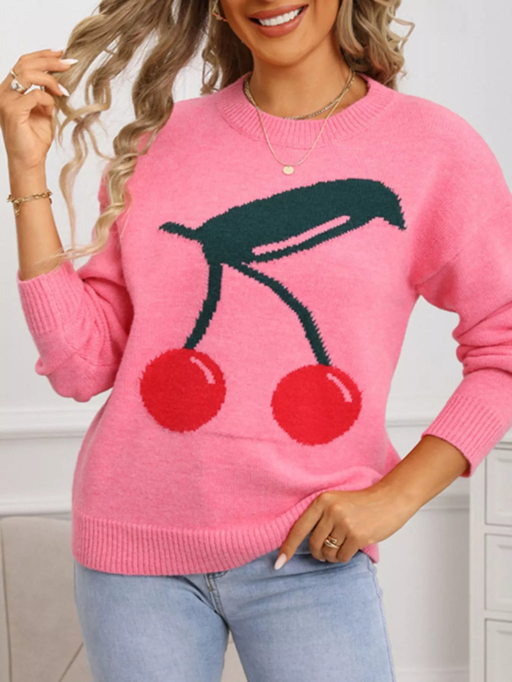 Cherry Round Neck Sweater (13)