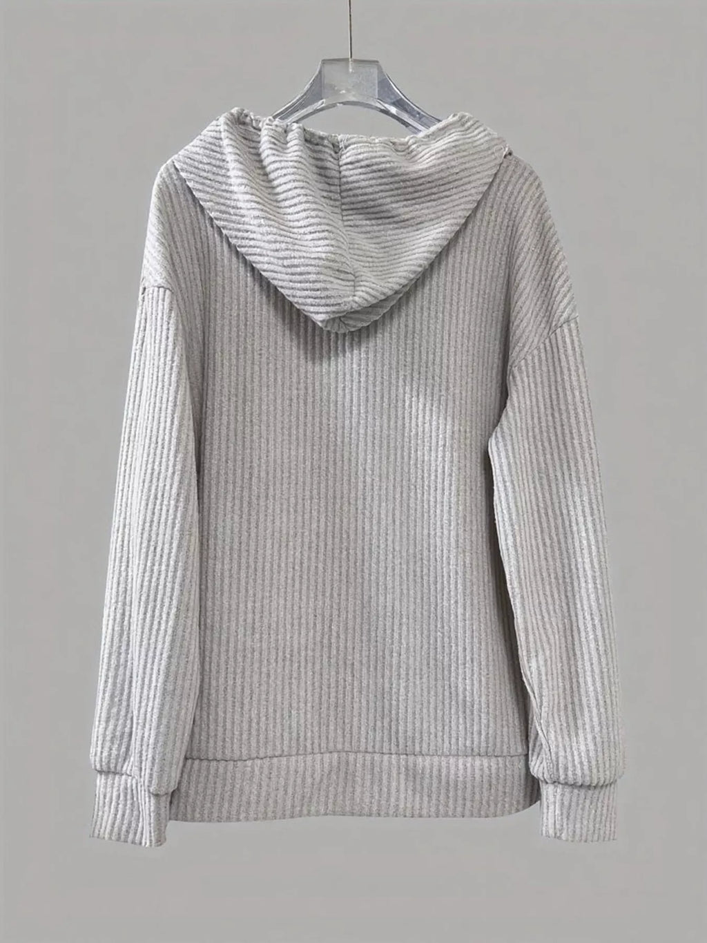 Button-front Drawstring Hoodie (22)