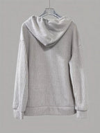 Button-front Drawstring Hoodie (22)
