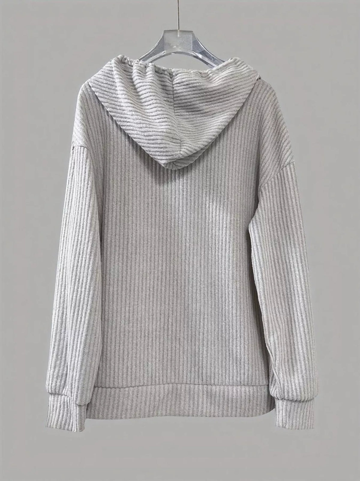 Button-front Drawstring Hoodie (22)