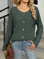 Ribbed Round Neck Long Sleeve Top (19)