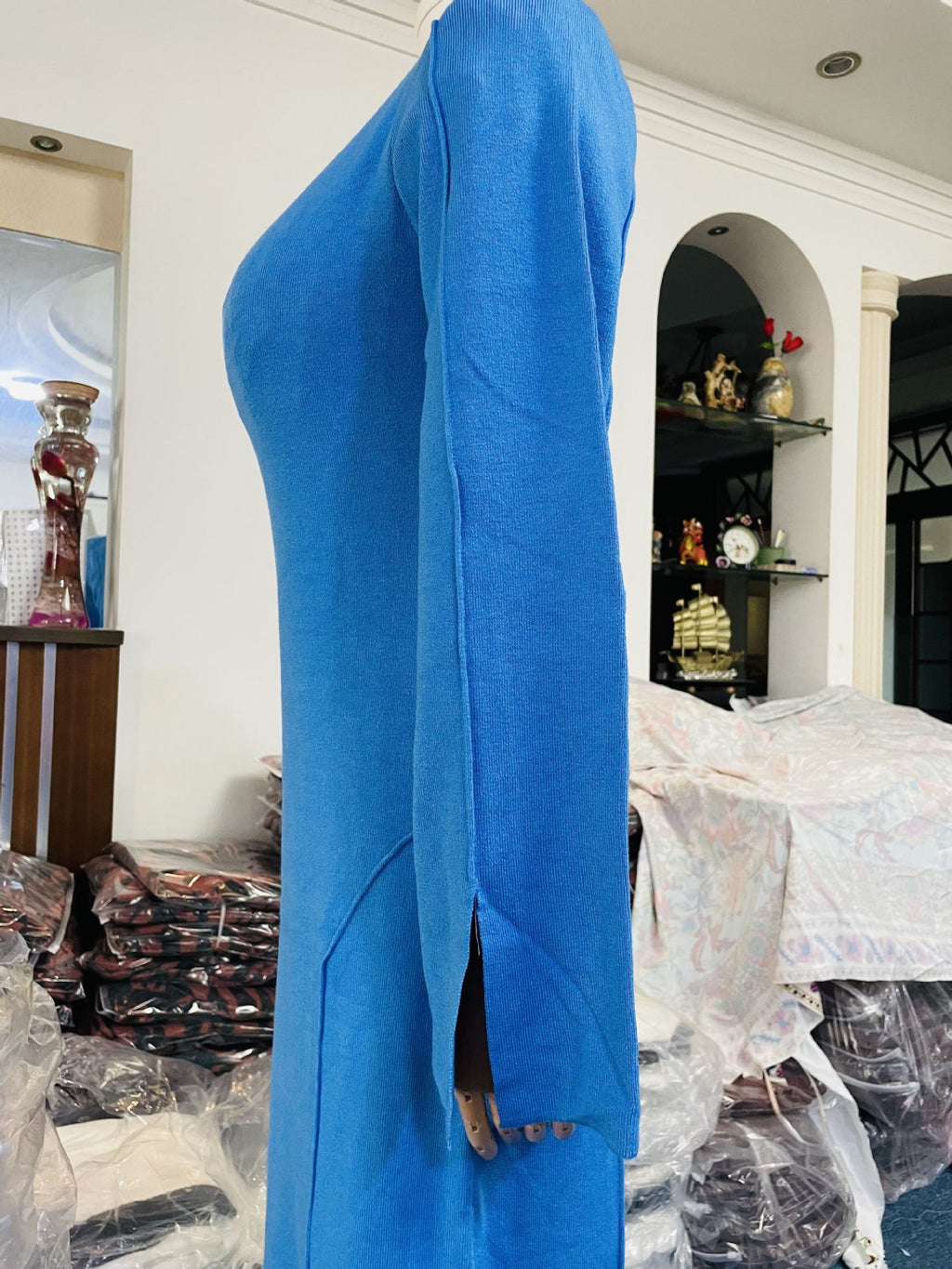 Bell Sleeve Slim Knitted Dress photo 9
