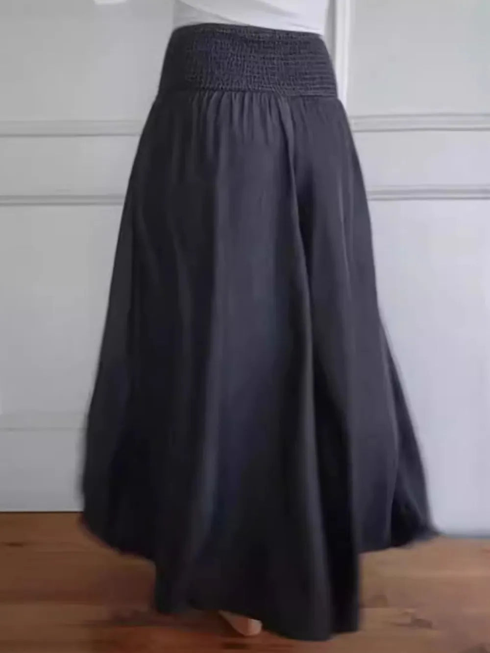 Full Size Smocked Wide Leg Pants Pockets (3)