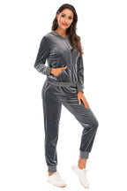 Zip-up Hooded Jacket Pants Set (6)