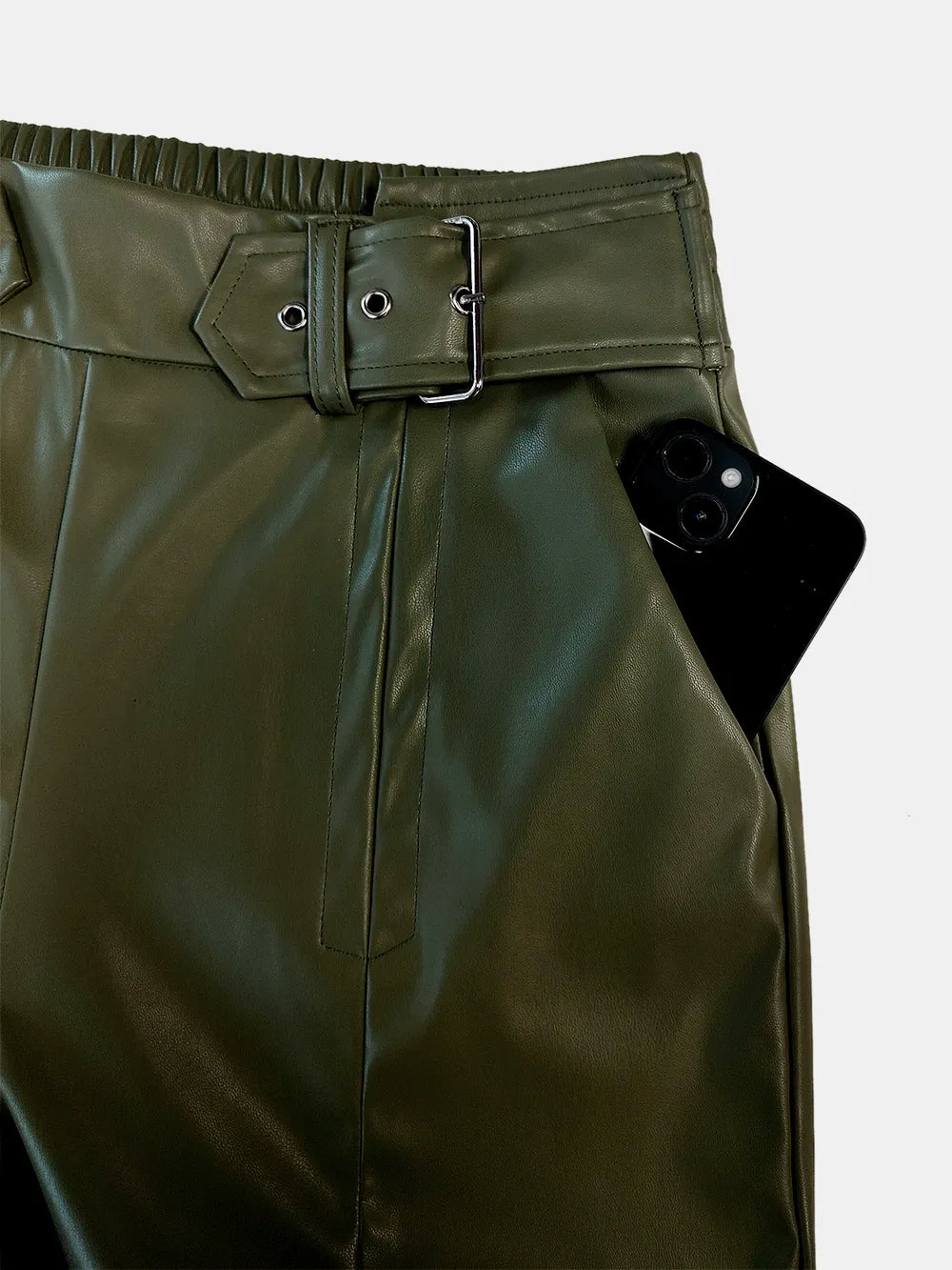 Half Elastic Waist Wide Leg Pants (3)