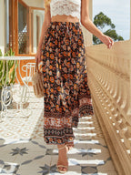 Floral Print Slit Skirt (5)