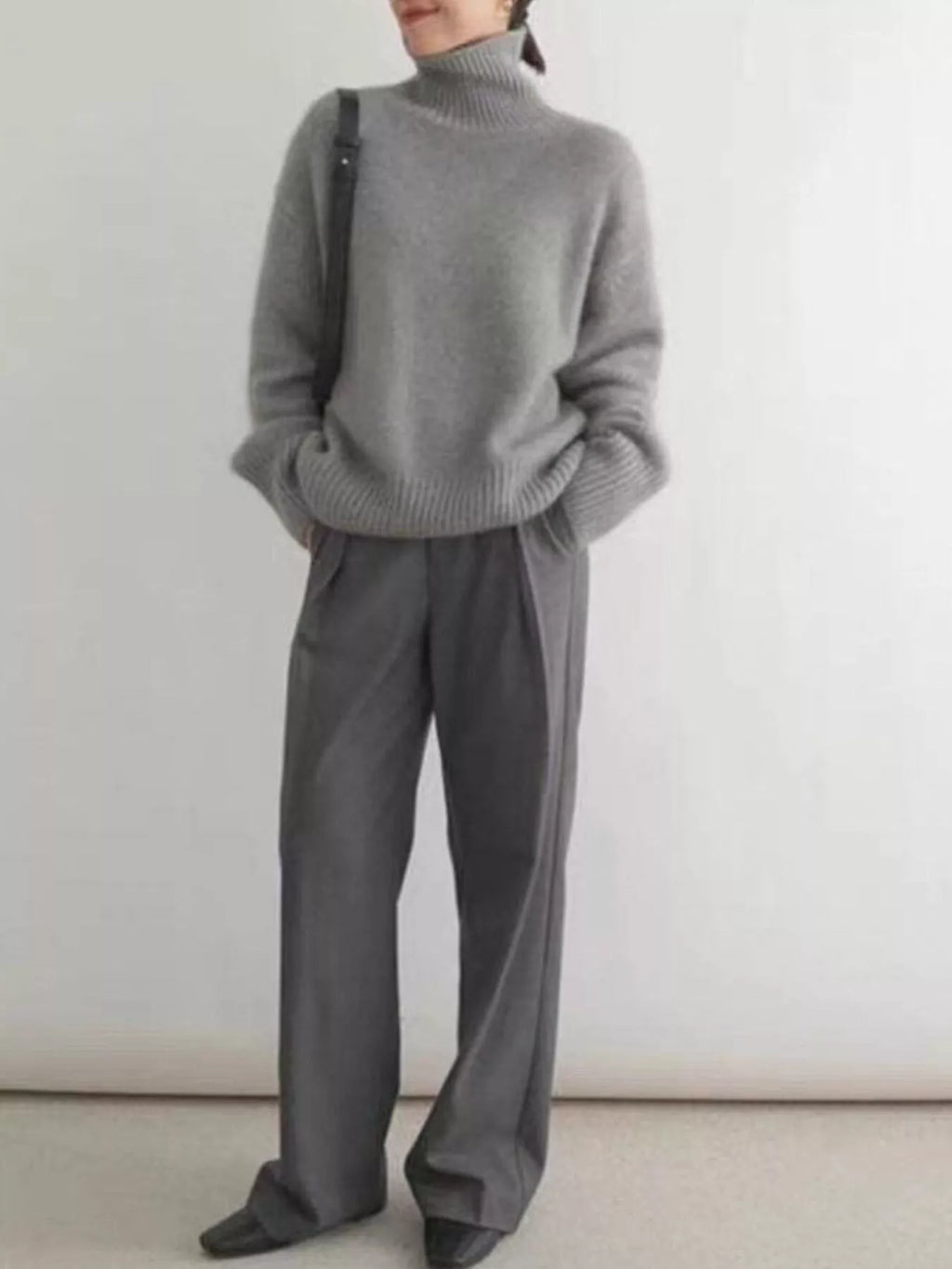 Turtleneck Dropped Shoulder Sweater (10)