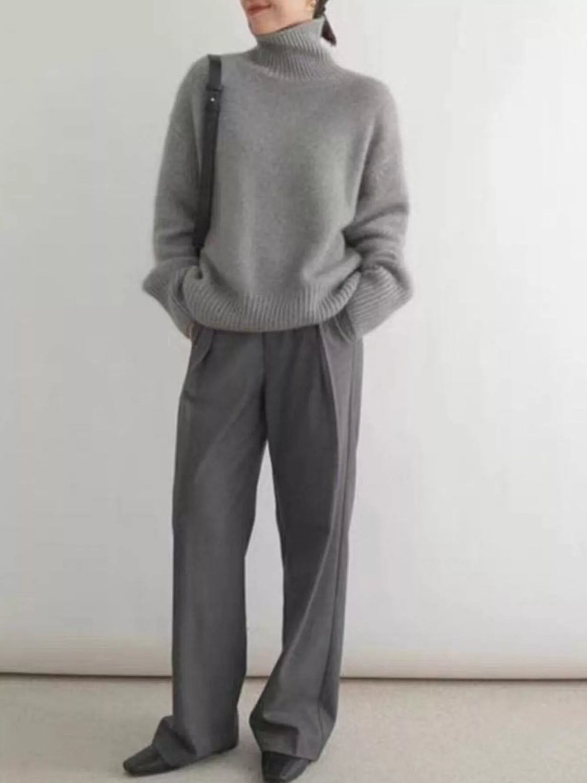 Turtleneck Dropped Shoulder Sweater (10)