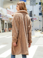 Texture Button Up Dropped Shoulder Coat (5)