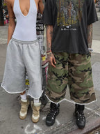 Wide-leg Cropped Sweatpants Pockets (5)