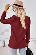 Square Neck Puff Sleeve T-shirt (12)