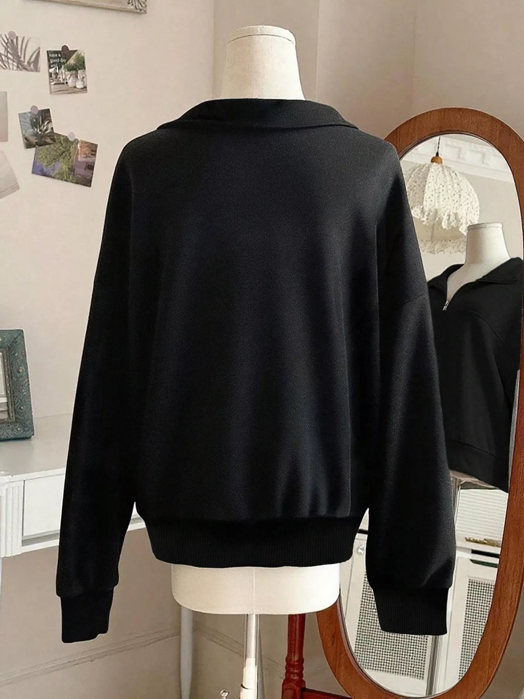 Quarter-zip Dropped Shoulder Sweatshirt (7)