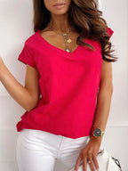 V-neck Short Sleeve T-shirt (16)